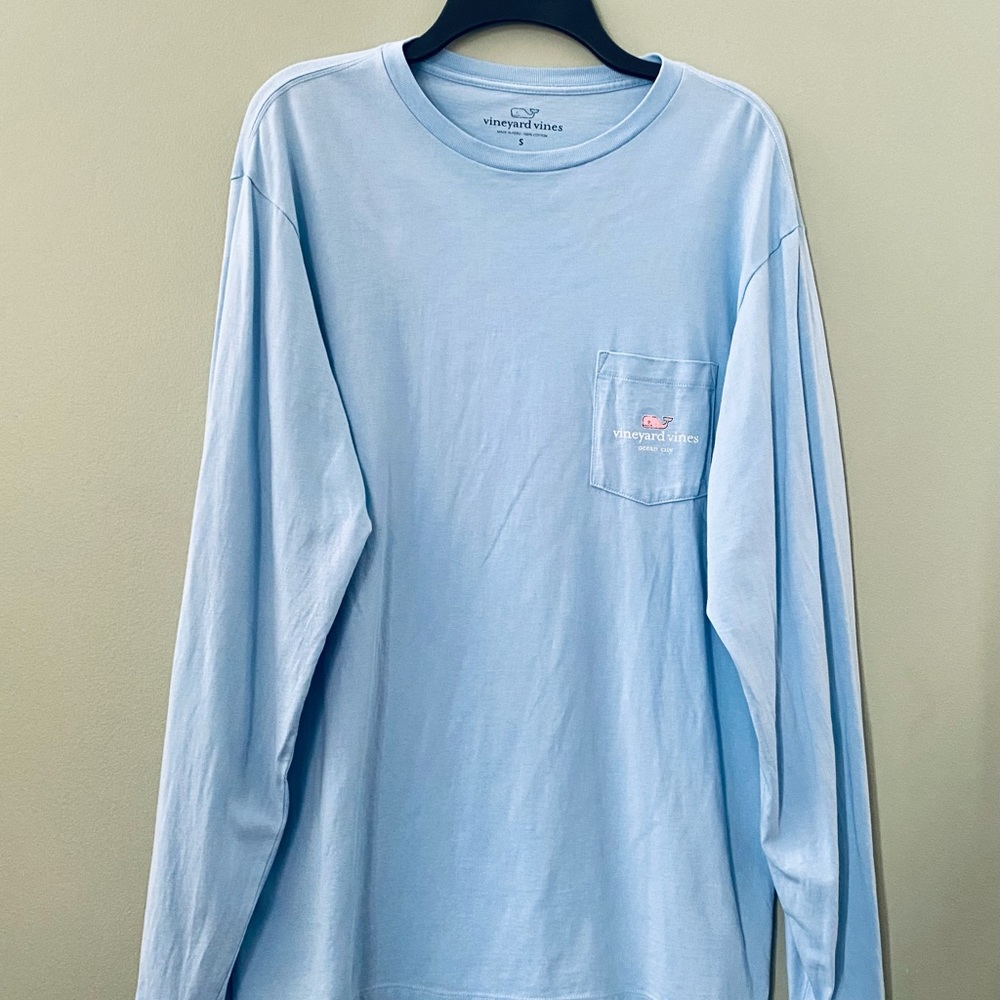 🇺🇸Vineyard Vines Men's L/S Size Small Waving Flag Fill Whale Pocket Tee🇺🇸 - Picture 6 of 7